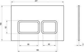 Кнопка смыва Ravak Twin двойной смыв металл сатин X01739