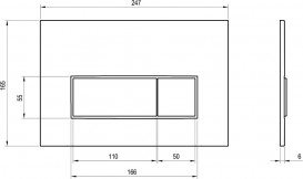 Кнопка смыва Ravak Uni Slim двойной смыв пластик черный X01744