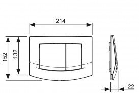 Кнопка смыва TECE TECEambia с двумя клавишами пластик пергамон 9240201