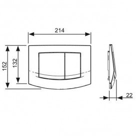 Кнопка смыва TECE TECEambia с двумя клавишами пластик хром матовый/хром глянцевый 9240253