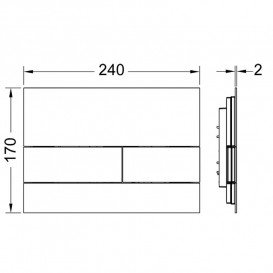 Кнопка змиву TECE TECEsquare подвійна метал хром глянець 9820392