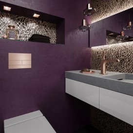 Кнопка смыва TECE TECEsquare двойная PVD покрытие сатин красный позолоченный 9240840