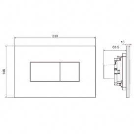 Кнопка смыва Volle Master Neo BST пневматическая черный 221818