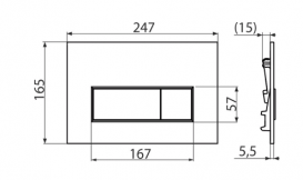 Кнопка управління AlcaPlast Thin для прихованих систем інсталяцій хром глянсовий M571
