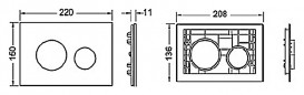 Кнопки смыва для унитаза TECE TECEloop modular без лицевой панели нержавеющая сталь 9240669