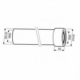 Коаксіальний подовжувач Bosch AZ 390 350 мм Ø60 / 100 7736995059