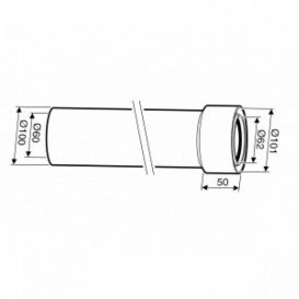 Коаксиальный удлинитель Bosch AZ 392 1500 мм, Ø60/100 7736995067