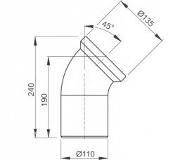 Колено для унитаза AlcaPlast 45° полипропилен A90-45