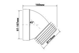 Коліно для унітазу McAlpine під кутом 45° з ущільнювачем L-160 мм поліпропілен білий WC-CON16