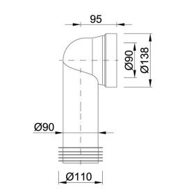 Коліно для унітазу Styron 90° d 110 мм гума білий STY-530-90