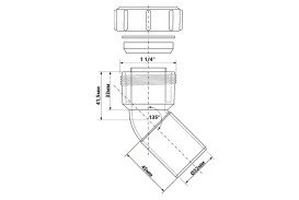 Коліно McAlpine 45° з гайкою d32 мм поліпропілен білий 32D-WH