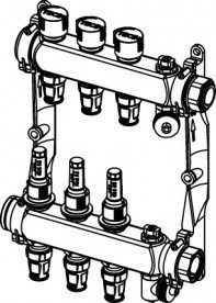 Коллектор для систем напольного отопления Tece TECElogo HKV 8 с ротометрами и соединениями push-fit нержавеющая сталь 77311108