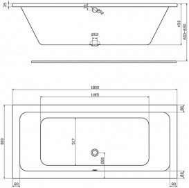 Ванна акриловая прямоугольная Kolo коллекция Modo 180х80х45 XWP1181000