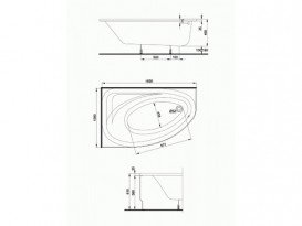 Ванна акриловая угловая Kolo коллекция Spring 160х100х47 L XWA3061000
