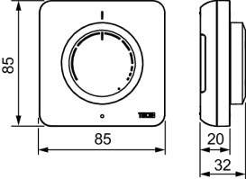 Кімнатний блок керування TECE TECEfloor SH-AT із вбудованим датчиком температури 77420050