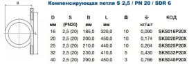 Компенсуюча петля Ekoplastik ⌀ 20 мм поліпропілен SKS020P20X