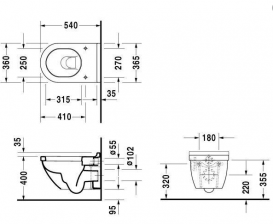 Унітаз підвісний Duravit Starck 3 з сидінням Soft Close 2225090000 + 0063890000