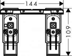 Комплект адаптерів для монтажу аксесуарів на рейлінг Hansgrohe Axor Universal Softsquare матовий нікель 42870820