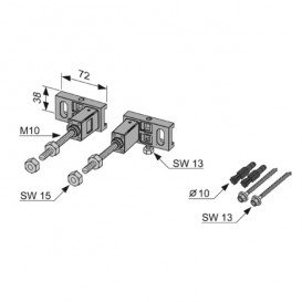 Комплект для кріплення модуля до стіни Tece Teceprofil нержавіюча сталь 9380000