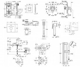 Комплект Grohe Mega Bundle унитаз с инсталляцией и набор смесителей для ванной 39587MB1