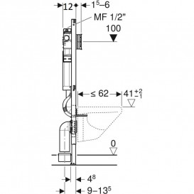 Комплект інсталяції Geberit зі змивним бачком прихованого монтажу Sigma12 111.047.00.1