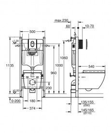 Комплект инсталляции Grohe Solido 5в1 с унитазом Euro Ceramic Rimless Soft close 39698000