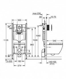 Комплект инсталляции Grohe Solido 5в1 с унитазом Euro Ceramic Rimless Soft close 39701000