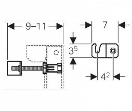 Комплект креплений для пристенного монтажа Geberit Duofix со встроенным бачком Sigma 8см 111.013.00.1
