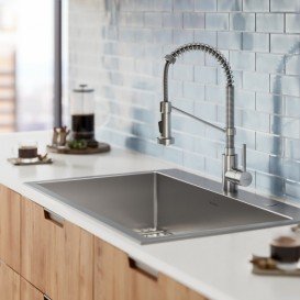 Комплект кухонный Kraus Loften мойка со смесителем и решеткой нержавеющая сталь KCH-1000