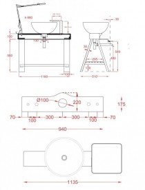Комплект мебели для ванной комнаты Artceram One Shot Il Cavalletto 120 OSL002 01;00