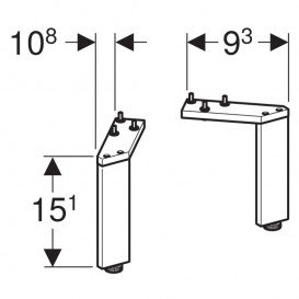 Комплект ножек для тумбы Geberit Smyle Square хром 500.367.00.1
