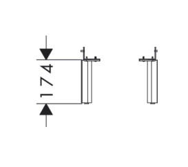 Комплект ніжок для тумби під раковину Hansgrohe Xelu Q алюміній матовий чорний 54145670