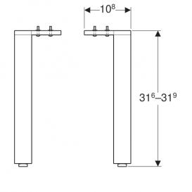 Комплект ножек Geberit Acanto 2 шт для шкафчика под раковину глянцевый хром 500.658.00.2