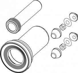 Комплект патрубків з заглушками TECE для підключення унітазу до інсталяційній системі 200 мм DN 90 9820057