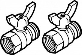 Комплект шаровых кранов Viega Fonterra 1041 Rp1 латунь никелированная 606268