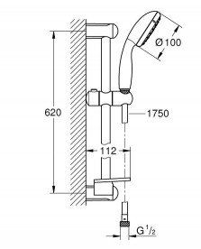Комплект смесителей для ванной Grohe Eurosmart Cosmopolitan 3 в 1 с душевым набором хром UA126112M0