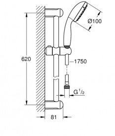 Комплект смесителей для ванной Grohe BauLoop 3 в 1 с душевым набором хром UA123220S1