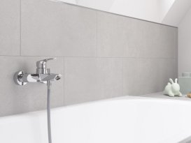 Комплект смесителей для ванной Grohe Eurosmart 4 в 1 с душевым набором и смесителем для кухни хром UA123248M3