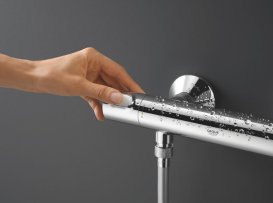 Комплект змішувачів для ванної Grohe Euroeco New 3 в 1 з термостатом та душовим набором хром UA123241M0