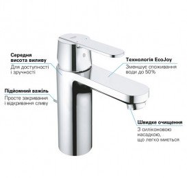 Комплект змішувачів для ванної Grohe QuickFix Get 3 в 1 з душовим набором хром UA202701MQ