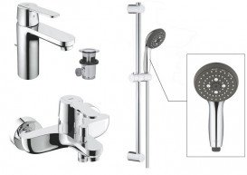 Комплект змішувачів для ванної Grohe QuickFix Get 3 в 1 з душовим набором хром UA202701MQ