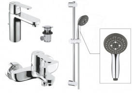 Комплект смесителей для ванной Grohe QuickFix Get 3 в 1 с душевым набором хром UA202701MQ