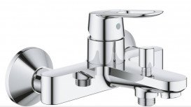 Комплект смесителей для ванной и кухни Grohe BauLoop 4 в 1 с душевым набором хром UA123225K1