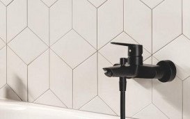 Комплект смесителей для ванной и кухни Grohe QuickFix Start 4 в 1 с душевым набором черный матовый UA303301MK