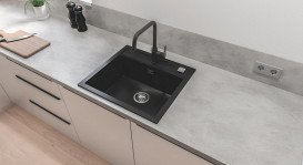 Комплект смесителей для ванной и кухни Grohe QuickFix Start 4 в 1 с душевым набором черный матовый UA303301MK
