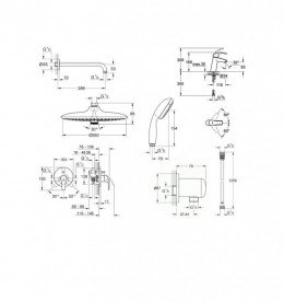 Комплект смесителей Grohe Eurosmart 7в1 хром 25183005