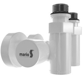 Комплект угловых кранов для полотенцесушителя Mario под ТЭН белый глянец 4820111357529