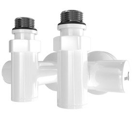 Комплект угловых кранов для полотенцесушителя Mario под ТЭН белый глянец 4820111357529