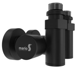Комплект кутових кранів для сушки для рушників Mario під ТЕН чорний матовий 4820111357536