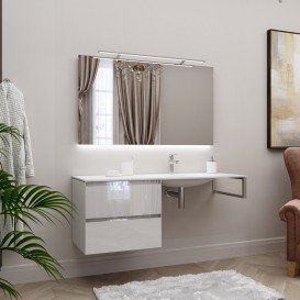 Консоль c раковиной Marsan Nikolet 130х50 МДФ белый/стеклянная раковина Nikolet3-130х50white